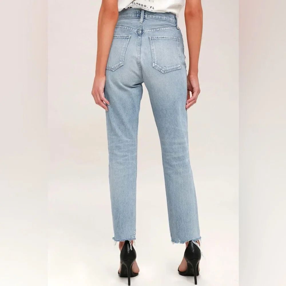 Agolde High Rise Light Blue Jeans - Picture 2 of 6